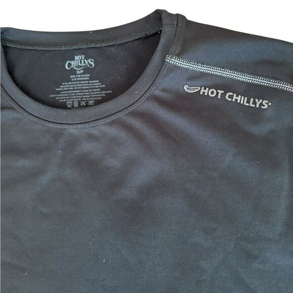 Hot Chillys Micro Elite Chamois Crewneck Top Mens Size Small Black Base Layer - Picture 3 of 6